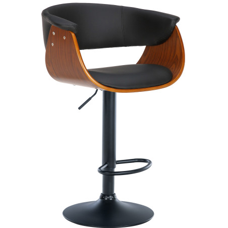 Tabouret de bar Vestal en similicuir noyer/noir