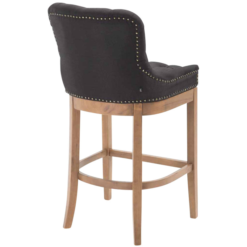 Tabouret de bar en tissu Lakewood, lumière antique noir