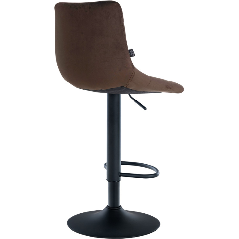 Lot de 2 tabourets de bar Jerry velours noir