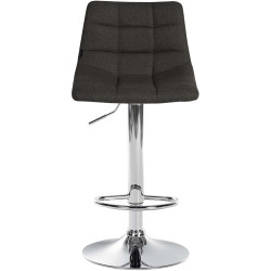 Lot de 2 tabourets de bar Jerry en tissu chromé
