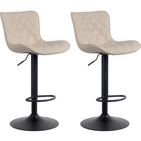 Sgabello Emma Bar Set di 2 crema,Finta pelle