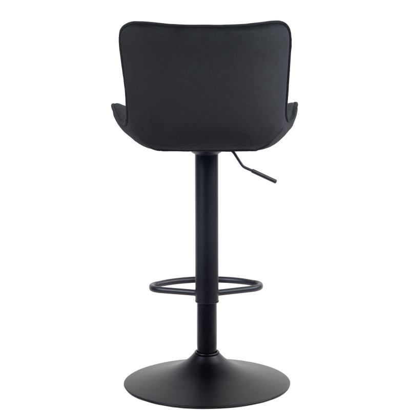 Lot de 2 tabourets de bar Emma velours noir