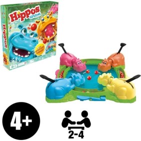 Hippos gloutons, jeu de société enfant, jeu de plateau, des 4 ans, pour 2 a 4 joueurs, Hasbro Gaming