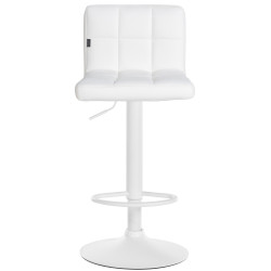 Lot de 2 tabourets de bar Feni, simili cuir blanc