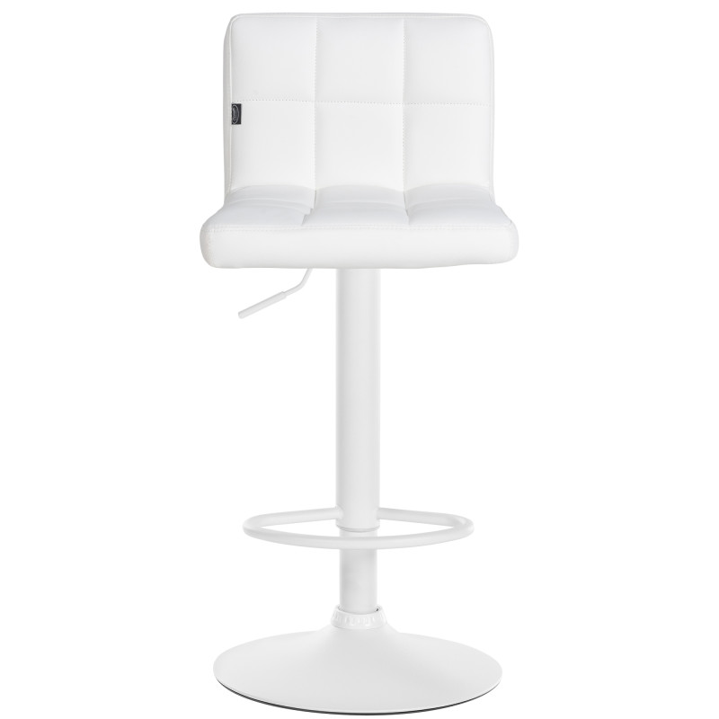 Lot de 2 tabourets de bar Feni, simili cuir blanc