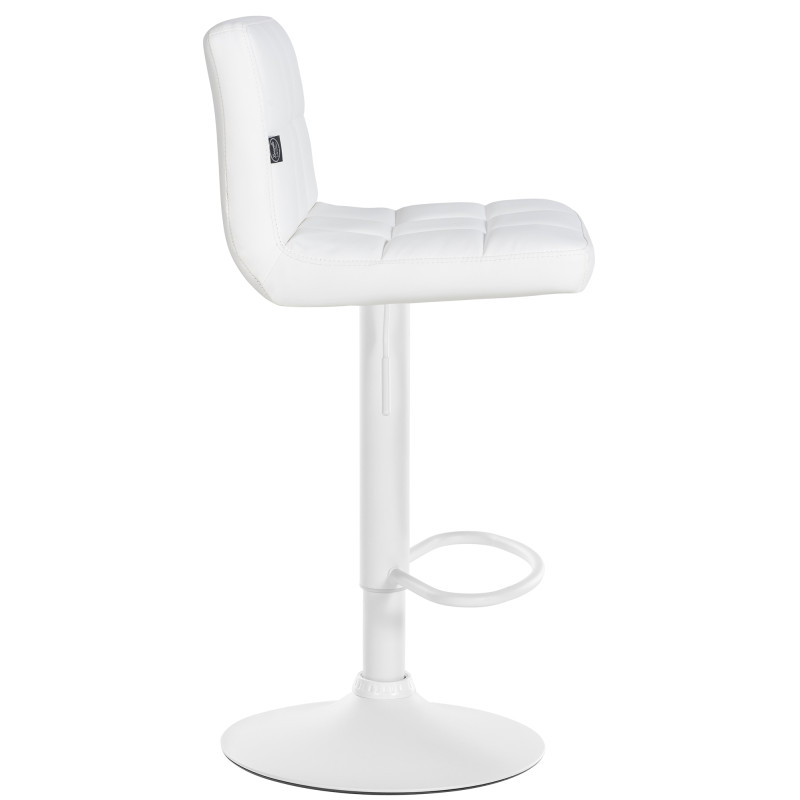 Lot de 2 tabourets de bar Feni, simili cuir blanc