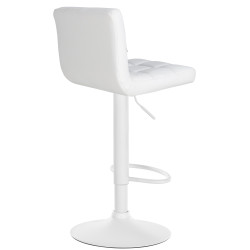 Lot de 2 tabourets de bar Feni, simili cuir blanc