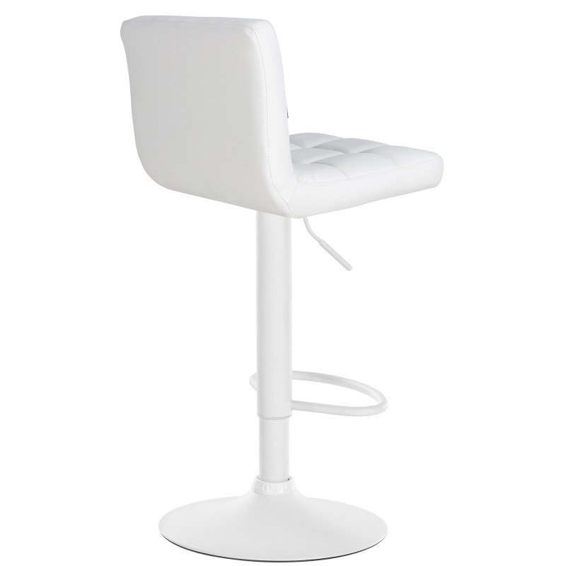 Lot de 2 tabourets de bar Feni, simili cuir blanc