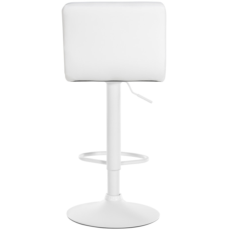 Lot de 2 tabourets de bar Feni, simili cuir blanc