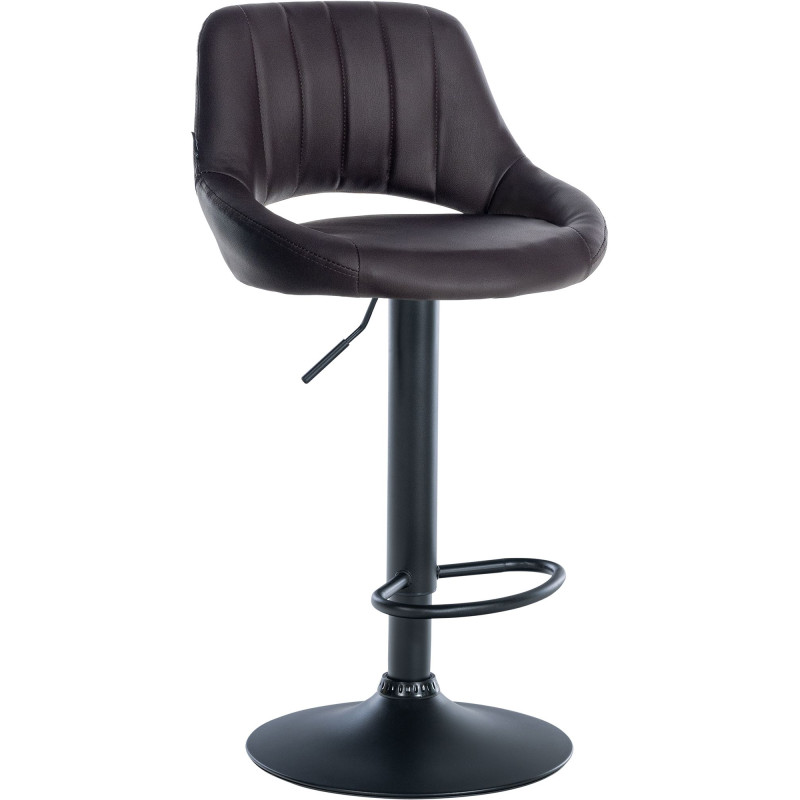Tabouret de bar Milet, similicuir noir brun