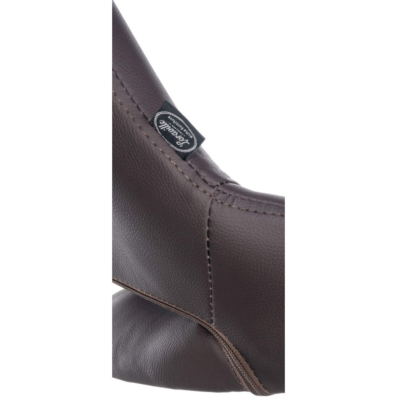 Tabouret de bar Milet, similicuir noir brun