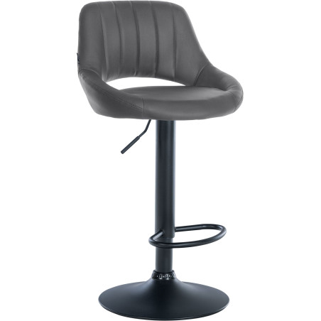 Tabouret de bar Milet, similicuir noir gris