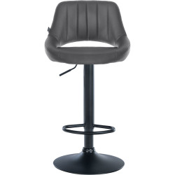 Tabouret de bar Milet, similicuir noir gris