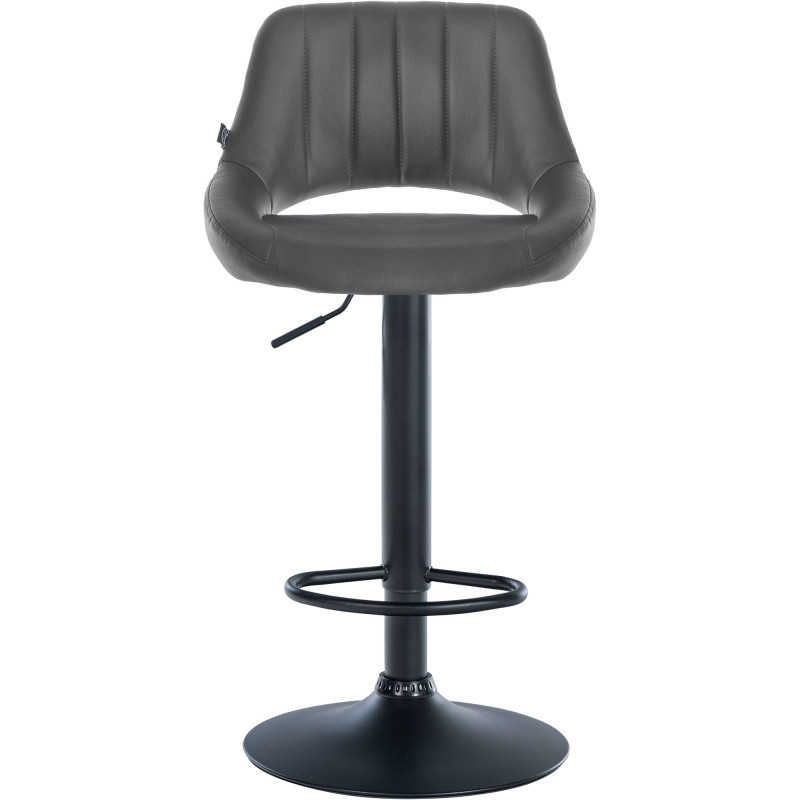 Tabouret de bar Milet, similicuir noir gris