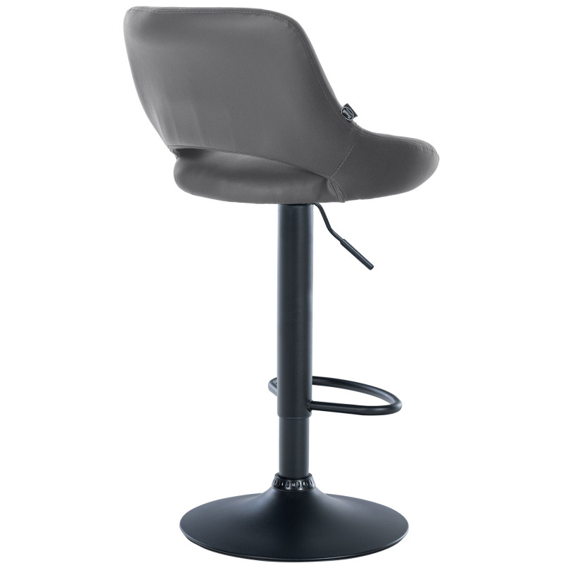Tabouret de bar Milet, similicuir noir gris