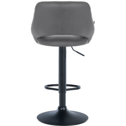 Tabouret de bar Milet simili cuir noir gris