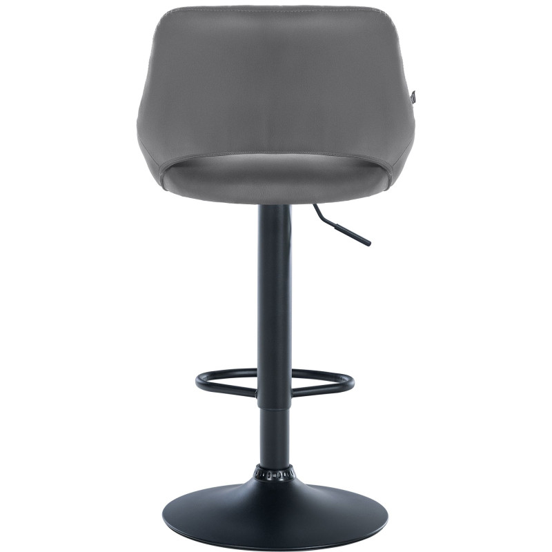 Tabouret de bar Milet simili cuir noir gris
