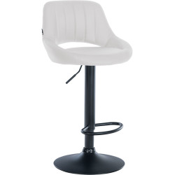 Tabouret de bar Milet, similicuir noir blanc