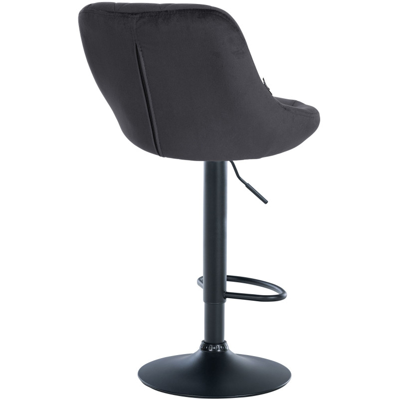 Lot de 2 tabourets de bar Lazio en velours noir