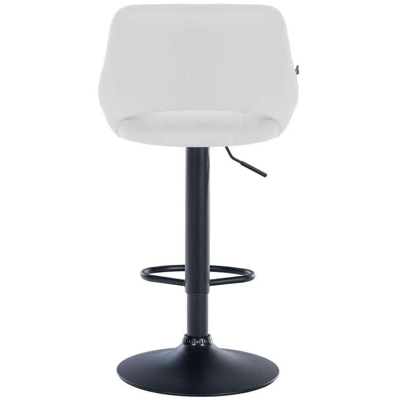 Tabouret de bar Milet, similicuir noir blanc