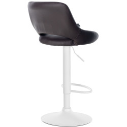Tabouret de bar Milet, similicuir, blanc brun