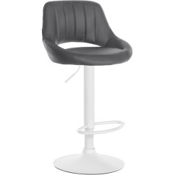 Tabouret de bar Milet en cuir artificiel blanc gris