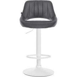 Tabouret de bar Milet, similicuir, blanc gris