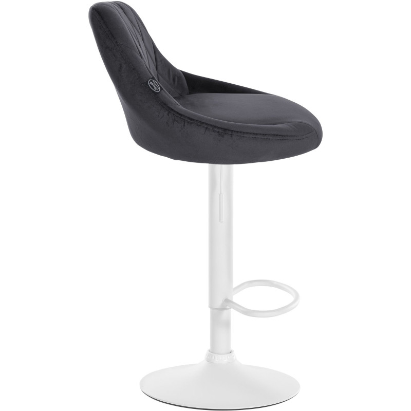 Lot de 2 tabourets de bar Lazio en velours blanc
