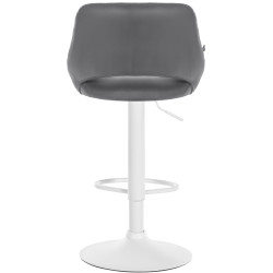 Tabouret de bar Milet, similicuir, blanc gris