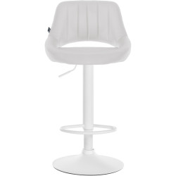 Tabouret de bar Milet, similicuir, blanc blanc