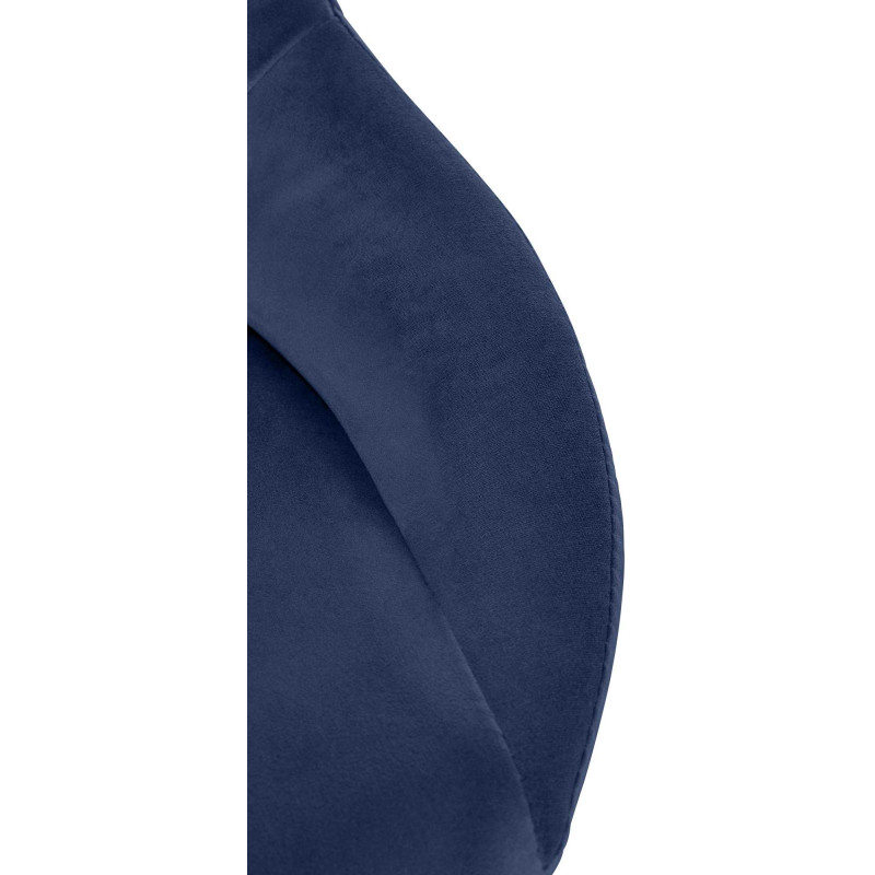 Tabouret de bar Milet velours bleu chrome