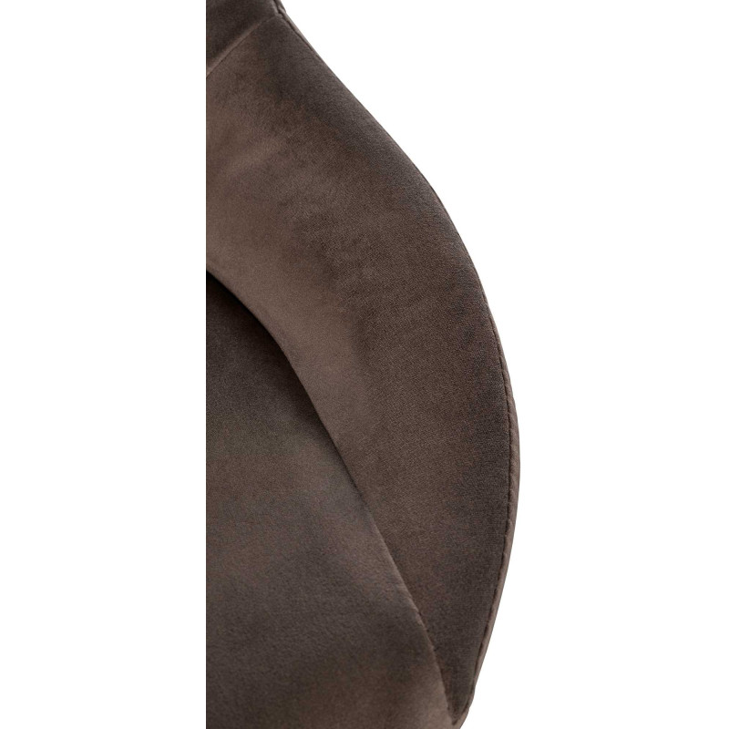 Tabouret de bar en velours Milet, chromé brun