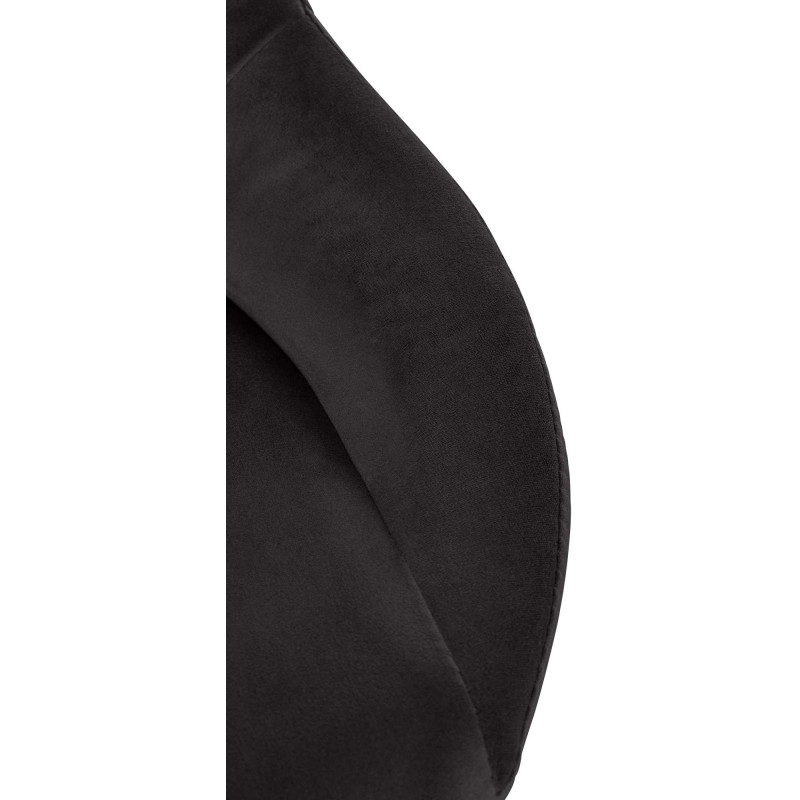 Taburete de bar Milet con funda de terciopelo Negro,Cromado