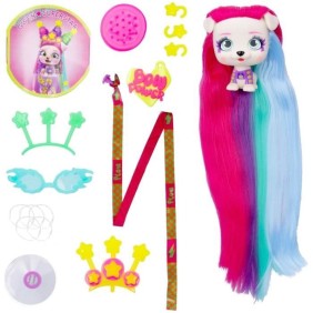 Mini poupée VIP Pets IMC TOYS - Bow Power - Gwen - Cheveux extra longs - Accessoires colorés