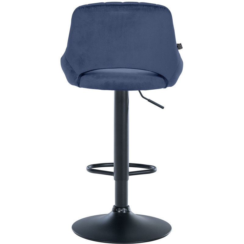 Taburete de bar Milet con funda de terciopelo Azul,Negro