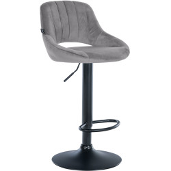 Tabouret de bar Milet velours noir gris foncé
