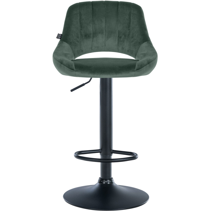Tabouret de bar Milet en velours noir vert