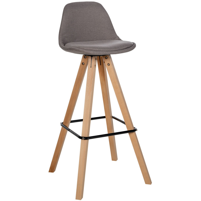 Tabouret de bar Corbin tissu carré nature