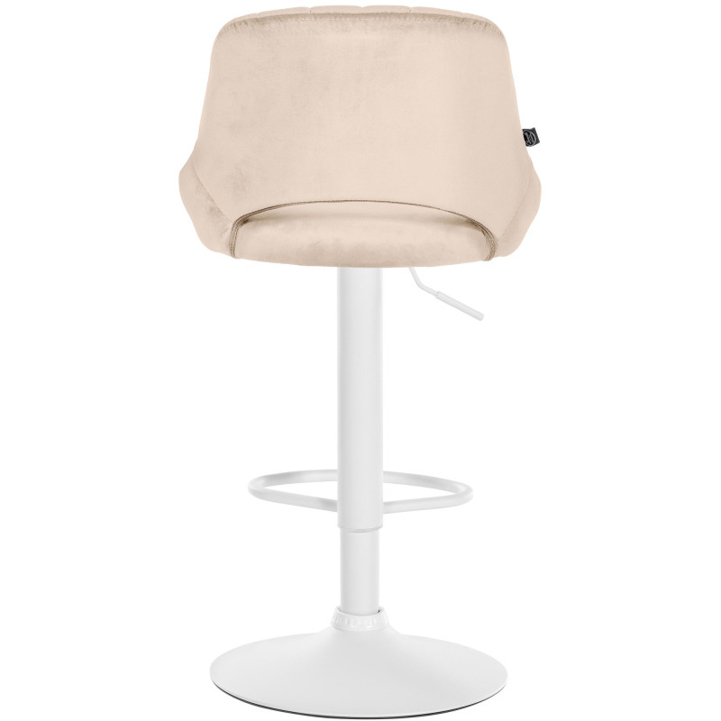 Taburete de bar Milet con funda de terciopelo Crema,Blanco