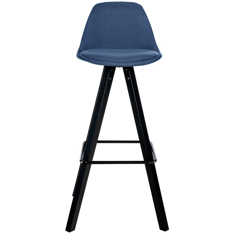 Tabouret de bar Corbin tissu carré noir