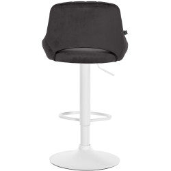 Tabouret de bar Milet velours blanc noir