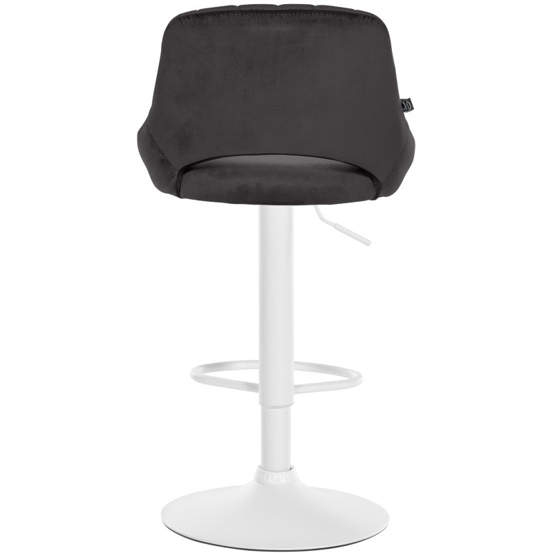Tabouret de bar Milet en velours blanc noir