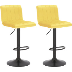 Lot de 2 tabourets de bar en velours Jamie