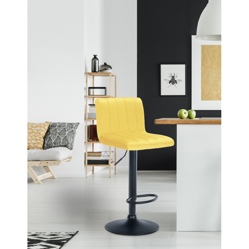 Lot de 2 tabourets de bar en velours Jamie