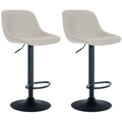 Sgabello da bar 2er Loft crema,Tessuto