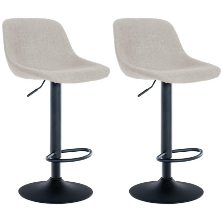 Set de 2 Taburetes de bar Loft Crema,Tela