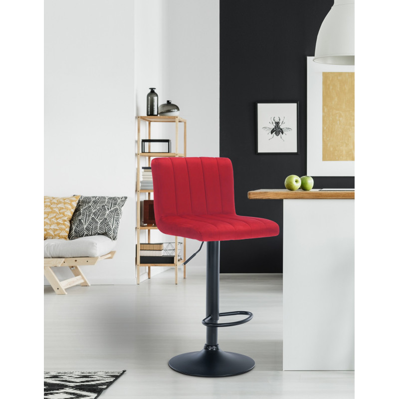 Lot de 2 tabourets de bar en velours Jamie