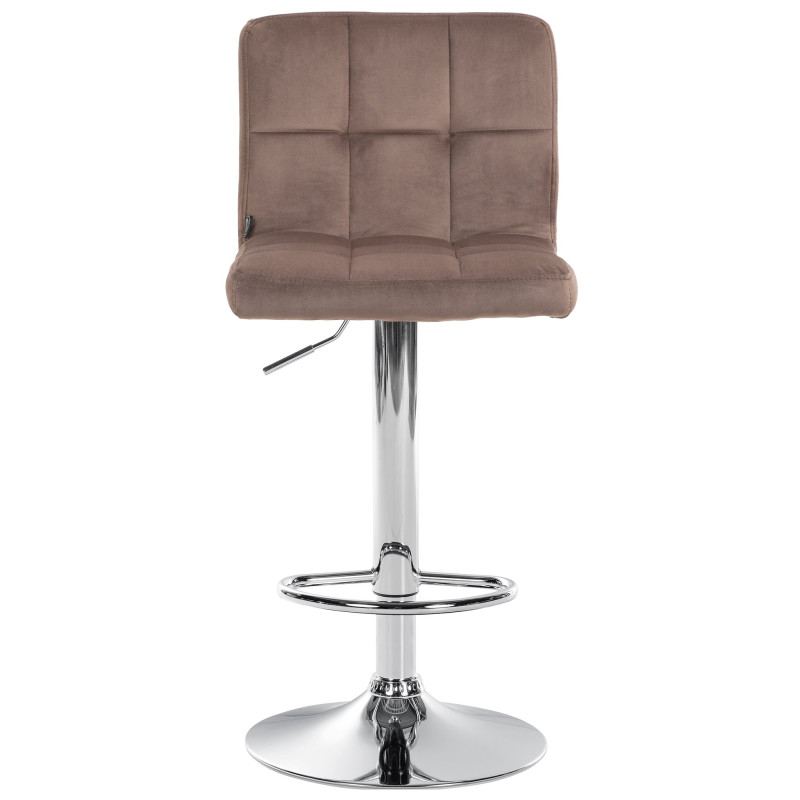 Tabouret de bar Pérou velours chrome marron