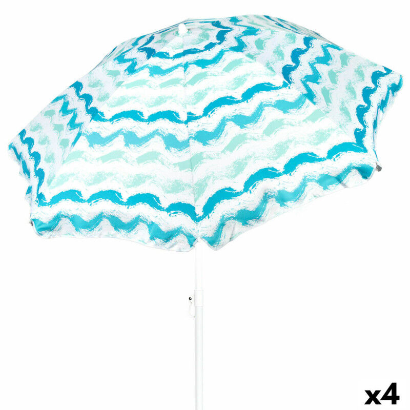 Parasol de plage Aktive Argenté 200 x 200 x 200 cm (4 Unités)