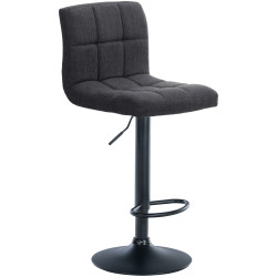 Tabouret de bar Calma tissu noir gris foncé
